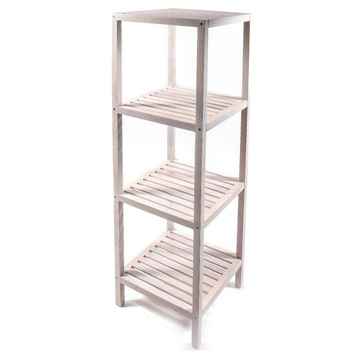 Mobiletto in legno bianco con 4 ripiani - MERCURY - 63342394278266
