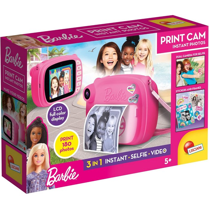 Barbie Print Cam fotocamera con LCD e stampa 180 foto