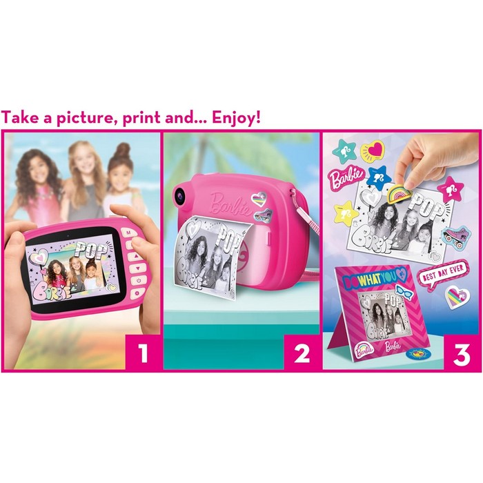 Barbie Print Cam fotocamera con LCD e stampa 180 foto