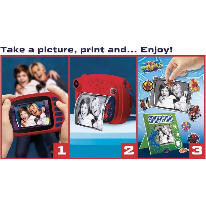 Marvel Spiderman Print Cam fotocamera con LCD e stampa 180 foto