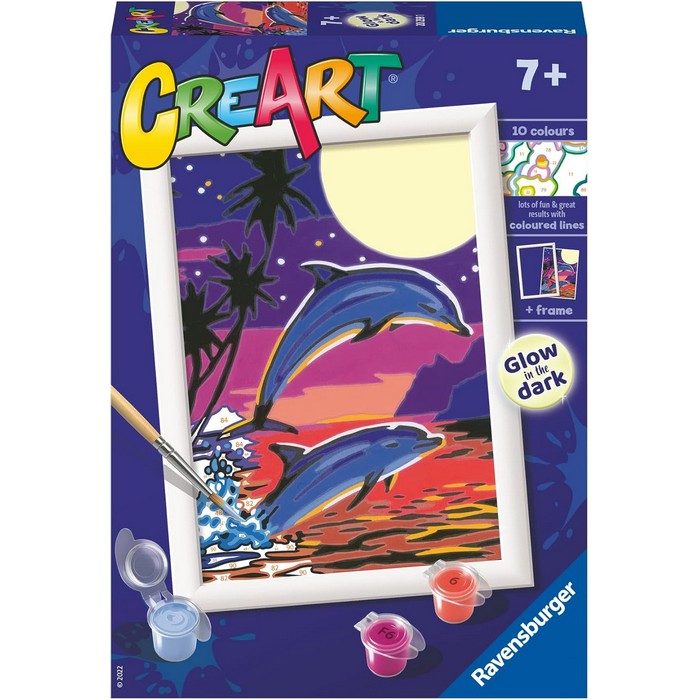 Creart kit pittura per bambini Delfini al Chiaro di Luna