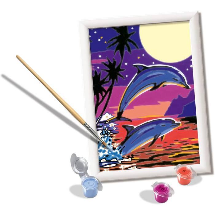 Creart kit pittura per bambini Delfini al Chiaro di Luna