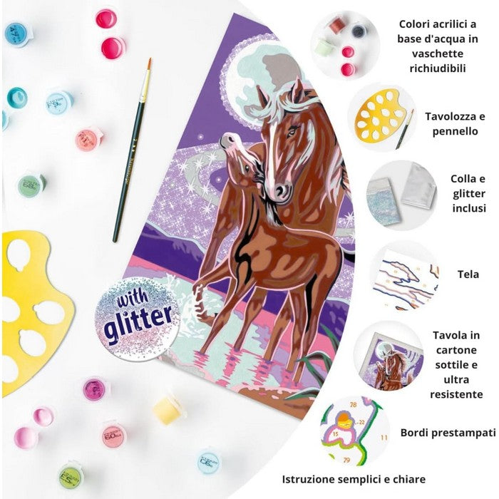 Creart kit pittura per bambini Giumenta con Puledro