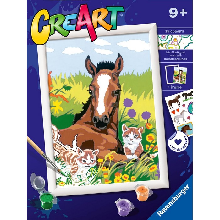 Creart kit pittura per bambini Puledro con gattini