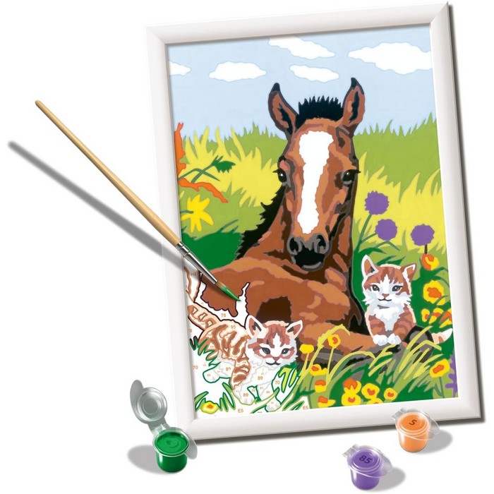Creart kit pittura per bambini Puledro con gattini