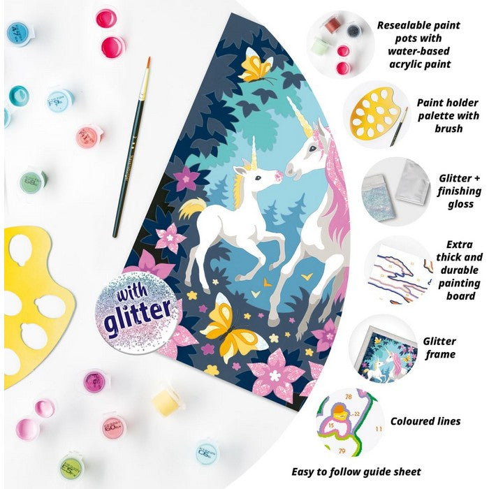 Creart kit pittura per bambini Unicorni con glitter