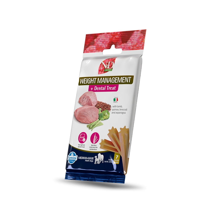 N&D Quinoa Dog Dental Treat Weight Management Adult Medium maxi 100g - FARMINA - 64826361807226