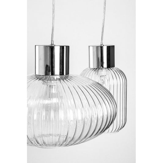 Lampadario 3 luci con struttura cromata e vetro - Showy - BIZZOTTO - 63738828915066