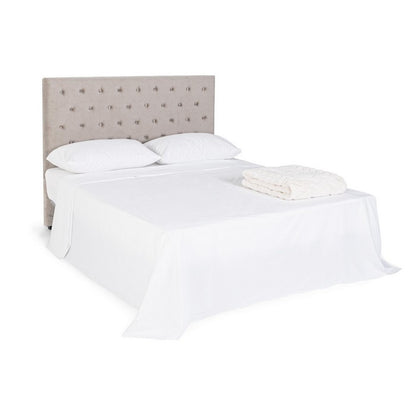 Testiera per letto grigio chiaro in velluto - Caspar