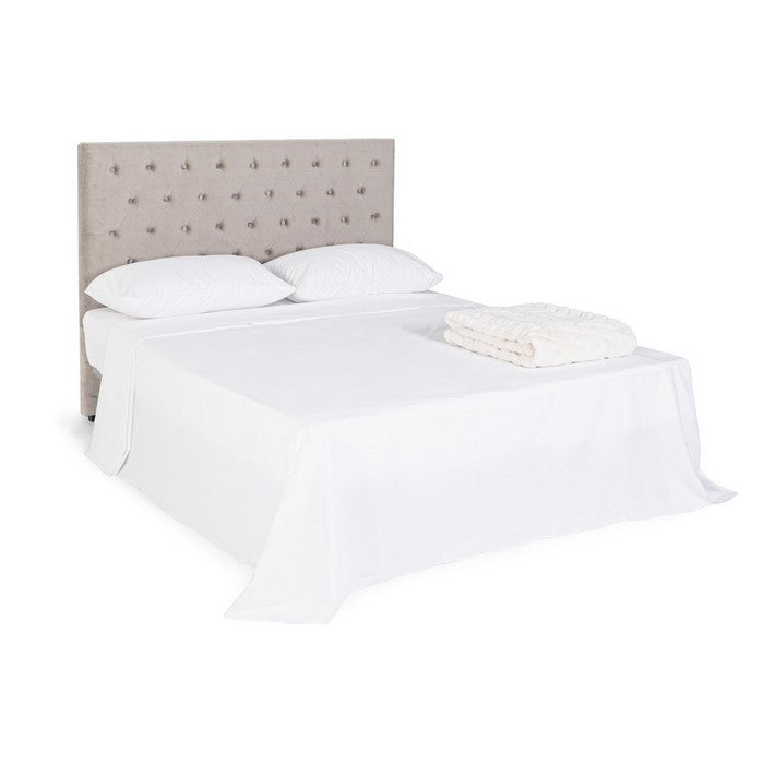 Testiera per letto grigio chiaro in velluto - Caspar