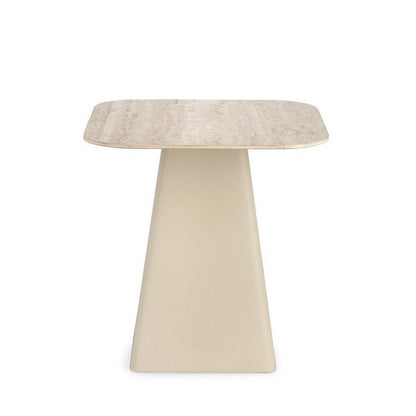 Tavolino quadrato con piano in ceramica travertino - Hardy