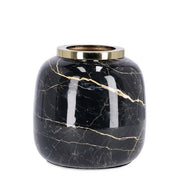 Vaso tondo in metallo effetto marmo - Masha