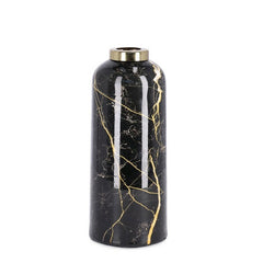 Vaso a forma di bottiglia in metallo effetto marmo - Masha