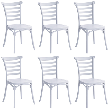 Set 6 sedie bistrot impilabili in polipropilene anti-uv - Riviera