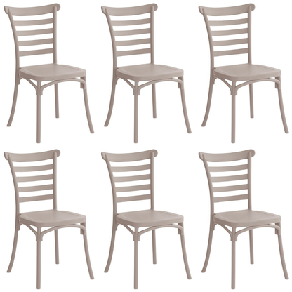 Set 6 sedie bistrot impilabili in polipropilene anti-uv - Riviera