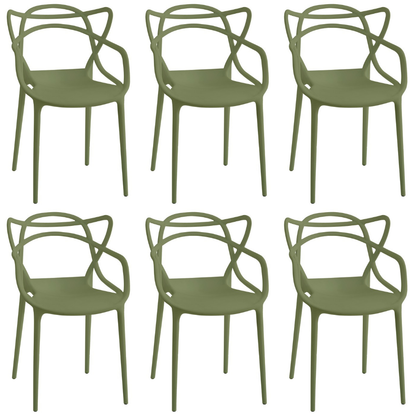 Set 6 sedie da giardino impilabili in polipropilene anti-uv - Alba