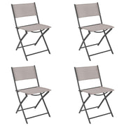 Set 4 sedie da giardino pieghevoli in metallo e textilene