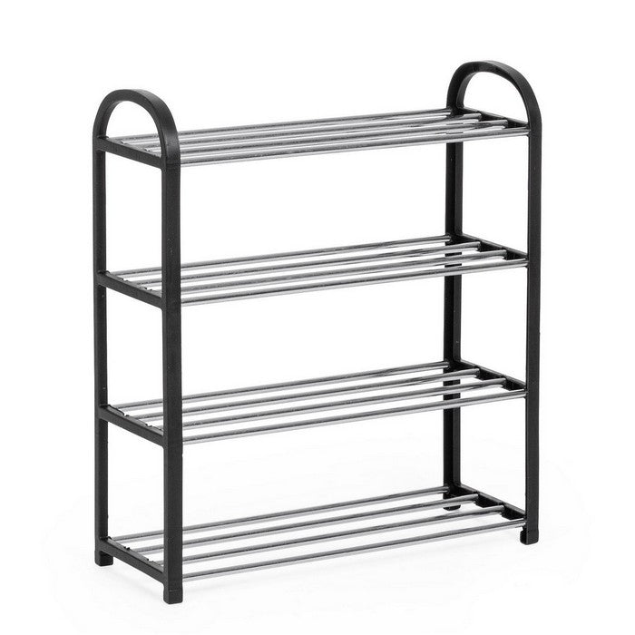 Scarpiera 4 ripiani rettangolare nero - Hallfrid - BIZZOTTO - 64075019649402