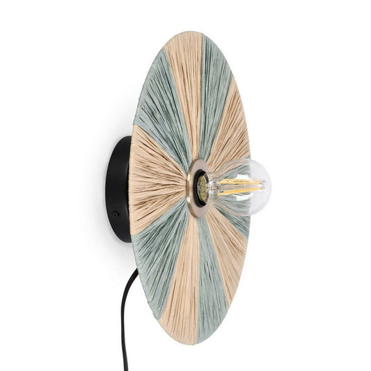 Lampada applique con decorazione in rafia 30 cm - Kanda - BIZZOTTO - 64075041964410