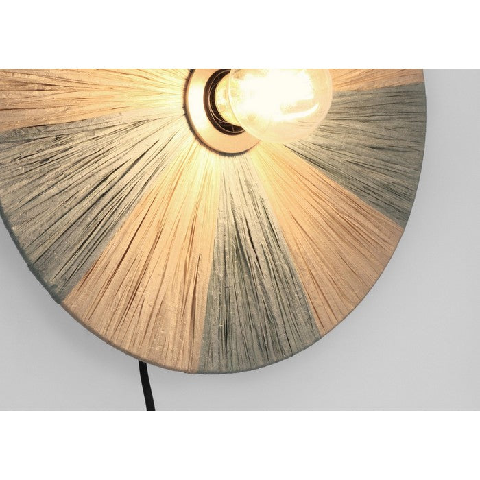 Lampada applique con decorazione in rafia 30 cm - Kanda