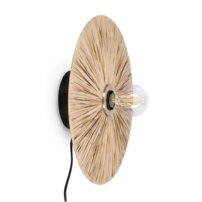 Lampada applique con decorazione in rafia 30 cm - Kanda