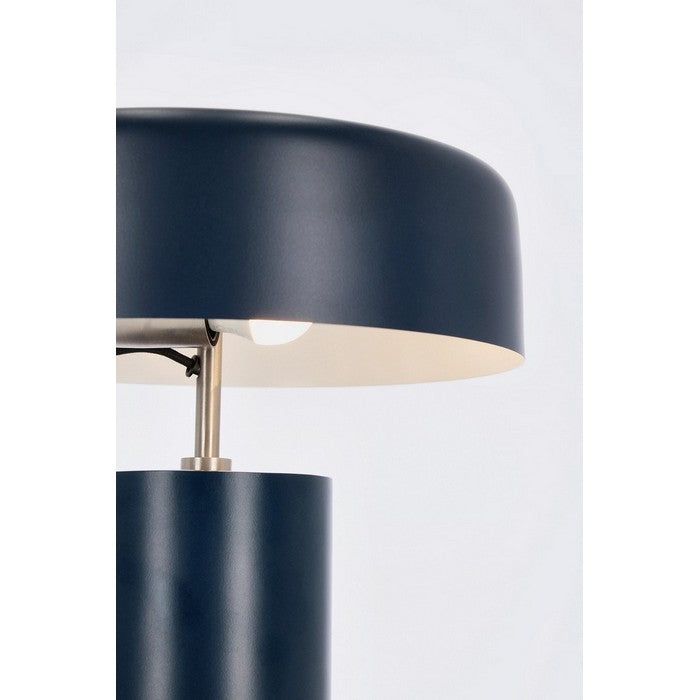 Lampada tonda da tavolo in metallo blu - Kaithal