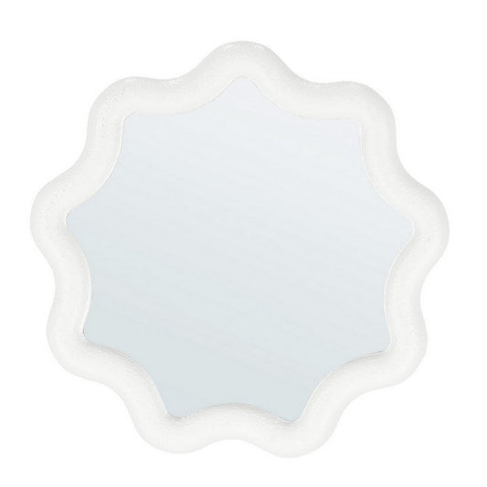 Specchio con cornice tondo bianco 36 cm - Creamy - BIZZOTTO - 