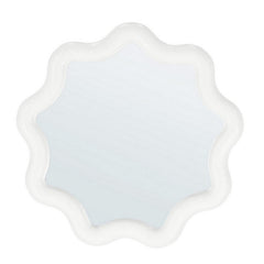 Specchio con cornice tondo bianco 36 cm - Creamy