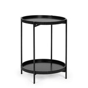 Tavolino tondo con 2 ripiani nero 42 cm - Herdys
