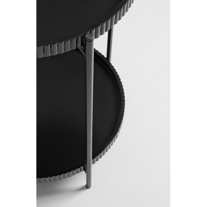 Tavolino tondo con 2 ripiani nero 42 cm - Herdys - BIZZOTTO - 64075018469754