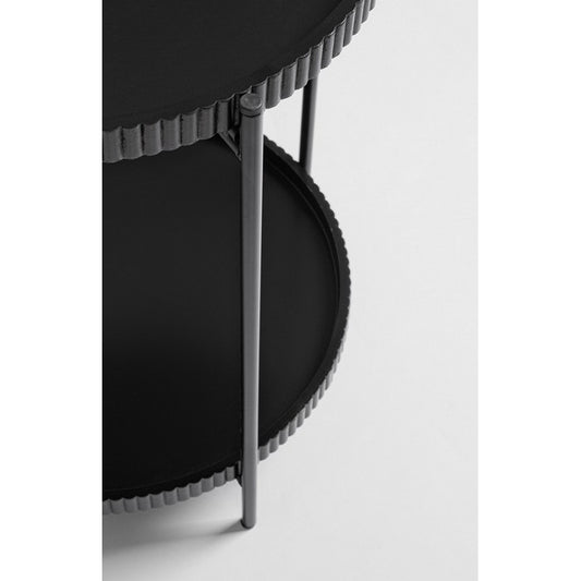 Tavolino tondo con 2 ripiani nero 42 cm - Herdys - BIZZOTTO - 64075018469754