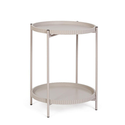 Tavolino tondo con 2 ripiani nero 42 cm - Herdys