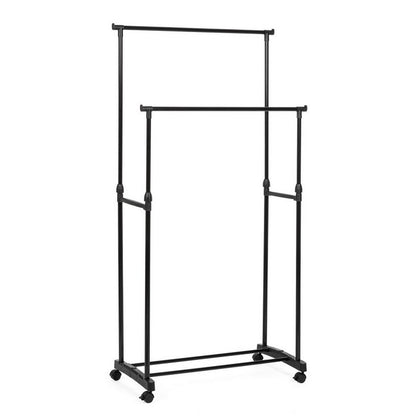 Stand guardaroba appendiabiti 2 barre con ruote - Elida