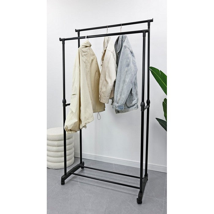 Stand guardaroba appendiabiti 2 barre con ruote - Elida - BIZZOTTO - 64075186241914