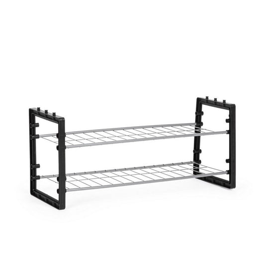 Scarpiera 2 ripiani rettangolare nero - Hallfrid - BIZZOTTO - 64075187388794