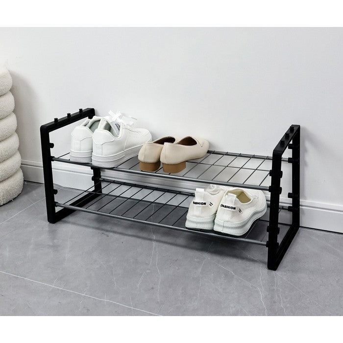 Scarpiera 2 ripiani rettangolare nero - Hallfrid - BIZZOTTO - 64075188207994