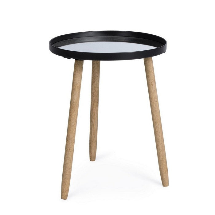 Tavolino tondo scandinavo con gambe in legno - Edvard - BIZZOTTO - 64075192664442