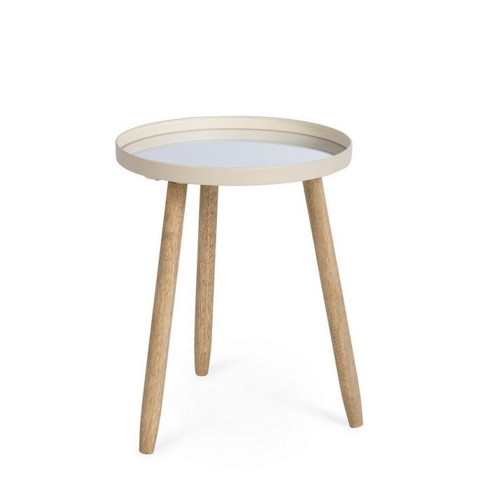 Tavolino tondo scandinavo con gambe in legno - Edvard - BIZZOTTO - 64075193614714