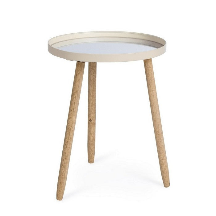 Tavolino tondo scandinavo con gambe in legno - Edvard - BIZZOTTO - 64075194925434