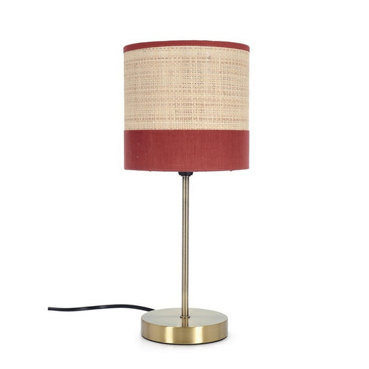 Lampada da tavolo con paralume in velluto e rafia 39 cm - Aylen - BIZZOTTO - 64075206885754