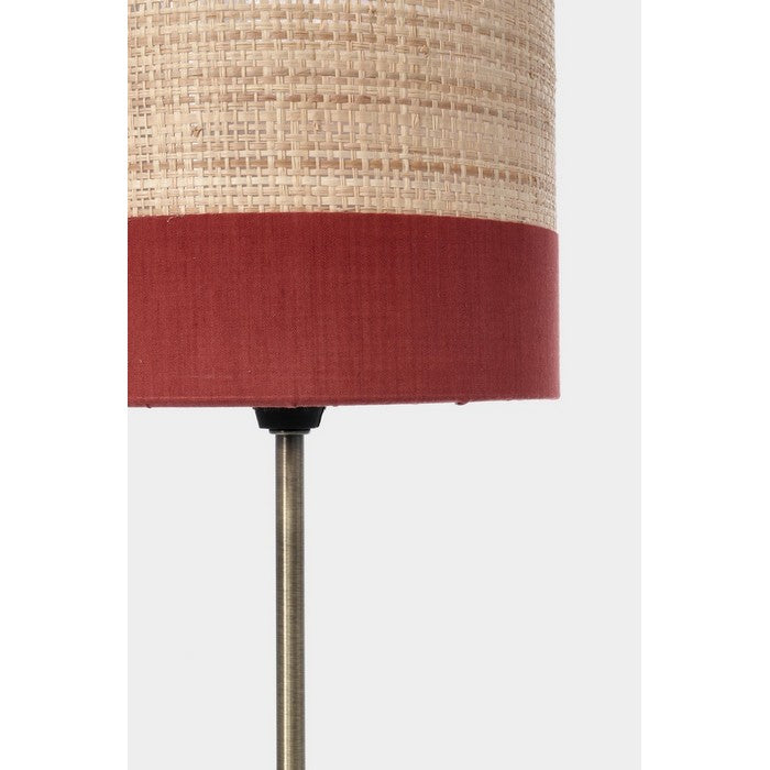 Lampada da tavolo con paralume in velluto e rafia 39 cm - Aylen - BIZZOTTO - 64075207147898