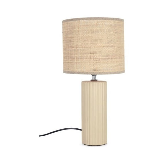 Lampada da tavolo in ceramica con paralume rafia 42 cm - Adhara - BIZZOTTO - 64075210523002