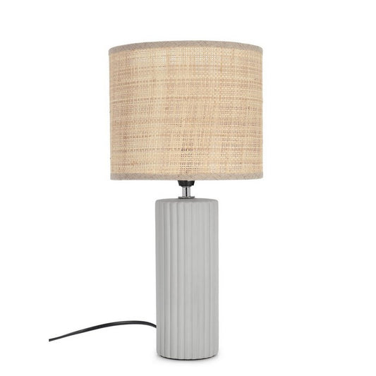 Lampada da tavolo in ceramica con paralume rafia 42 cm - Adhara - BIZZOTTO - 64075210523002