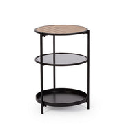 Tavolino tondo in metallo con ripiani 40 cm - Haldor