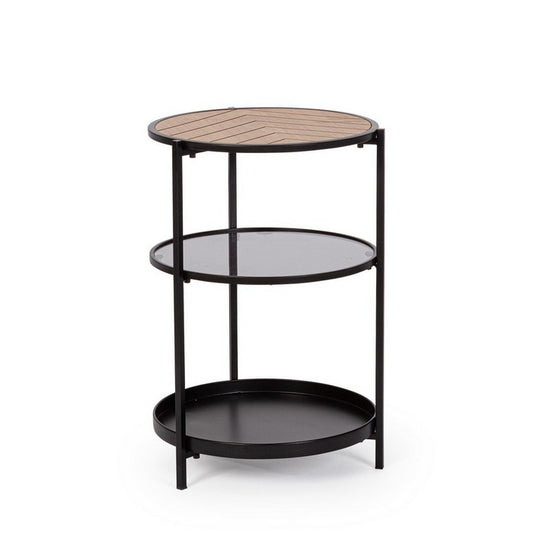 Tavolino tondo in metallo con ripiani 40 cm - Haldor - BIZZOTTO - 64075213504890