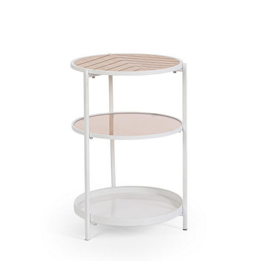 Tavolino tondo in metallo con ripiani 40 cm - Haldor - BIZZOTTO - 64075213504890