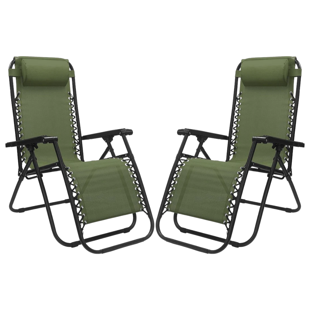 Set 2 Poltrone reclinabile in metallo e textilene con cuscino - No Gravity