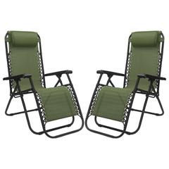 Set 2 Poltrone reclinabile in metallo e textilene con cuscino - No Gravity