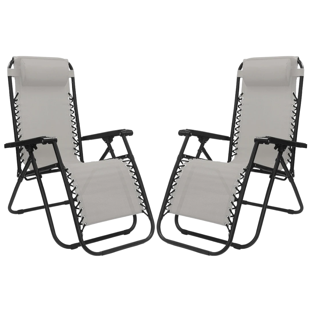 Set 2 Poltrone reclinabile in metallo e textilene con cuscino - No Gravity