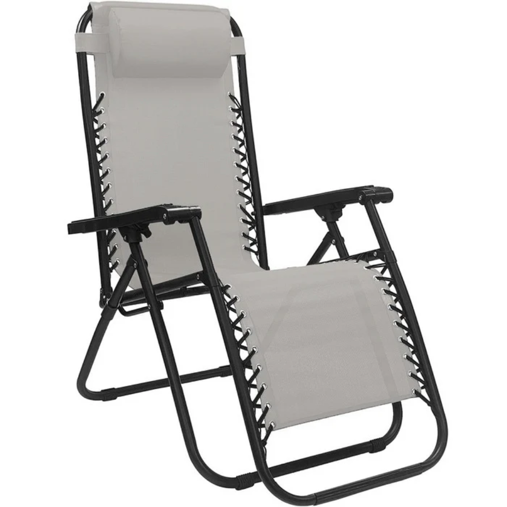 Set 2 Poltrone reclinabile in metallo e textilene con cuscino - No Gravity